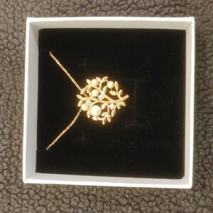 925 Sterling Silver Rose Gold Tree of Life Pearl Necklace